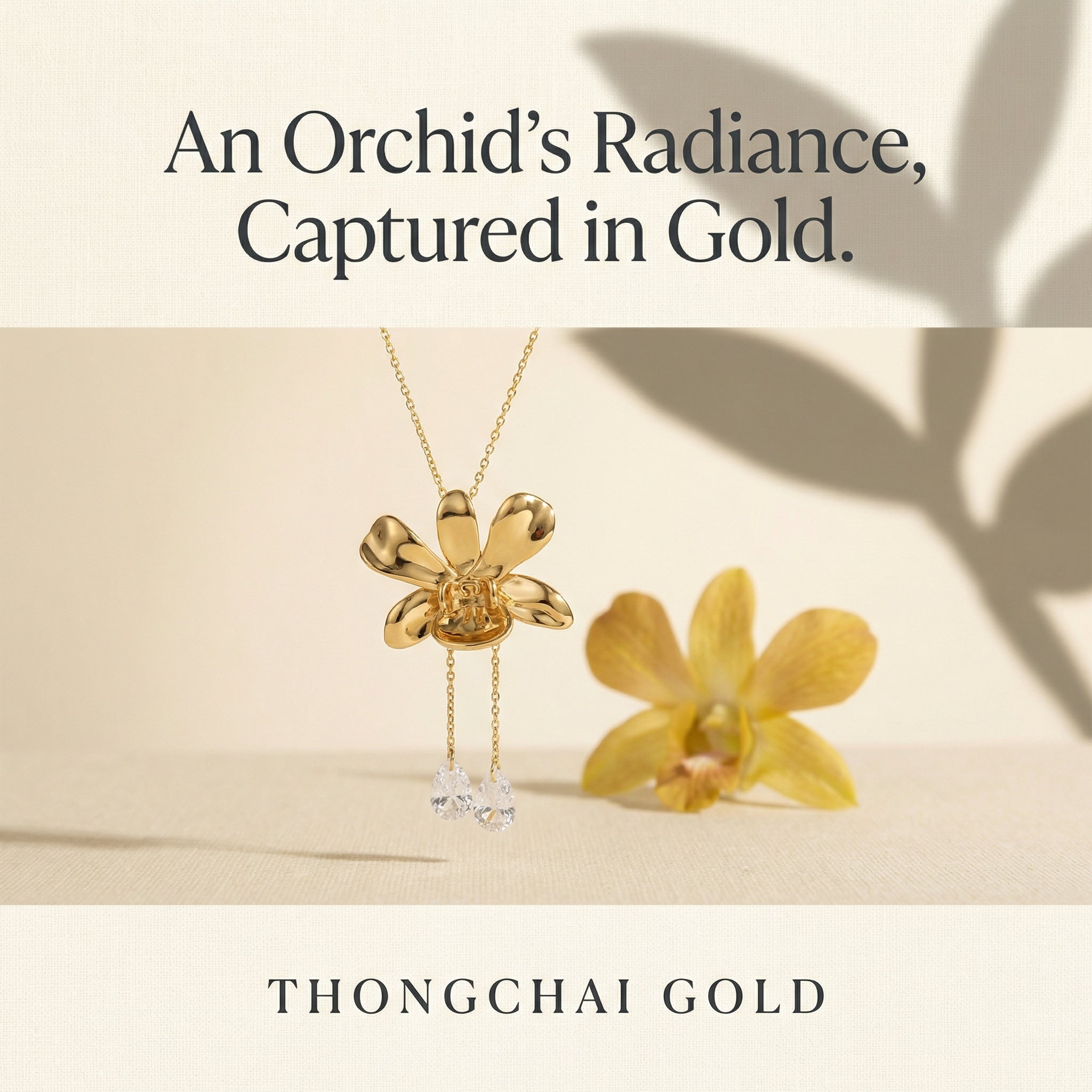 Dendrobium Thongchai Gold Necklace (Gold Vermeil)