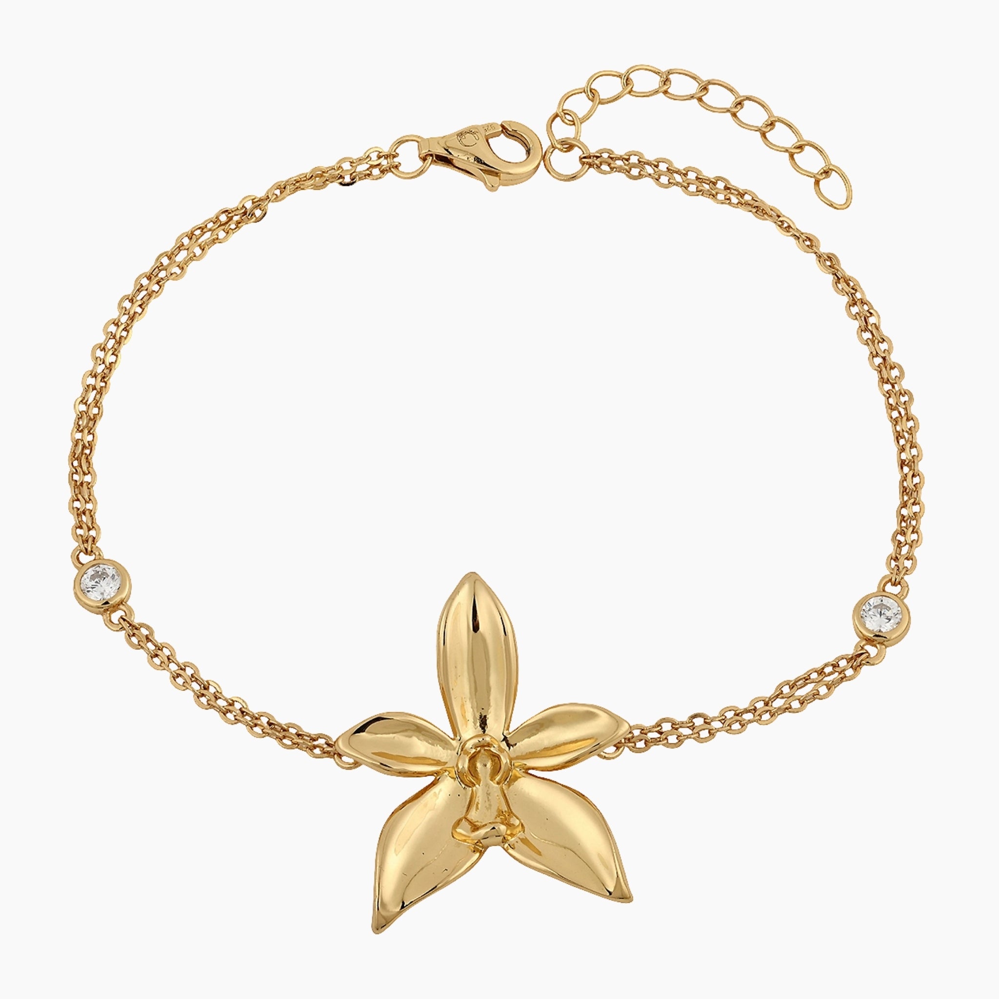Phalaenopsis Cornu-Cervi Bracelet (Gold Vermeil) Main image