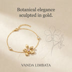 Vanda Limbata Flava Bracelet (Gold Vermeil)
