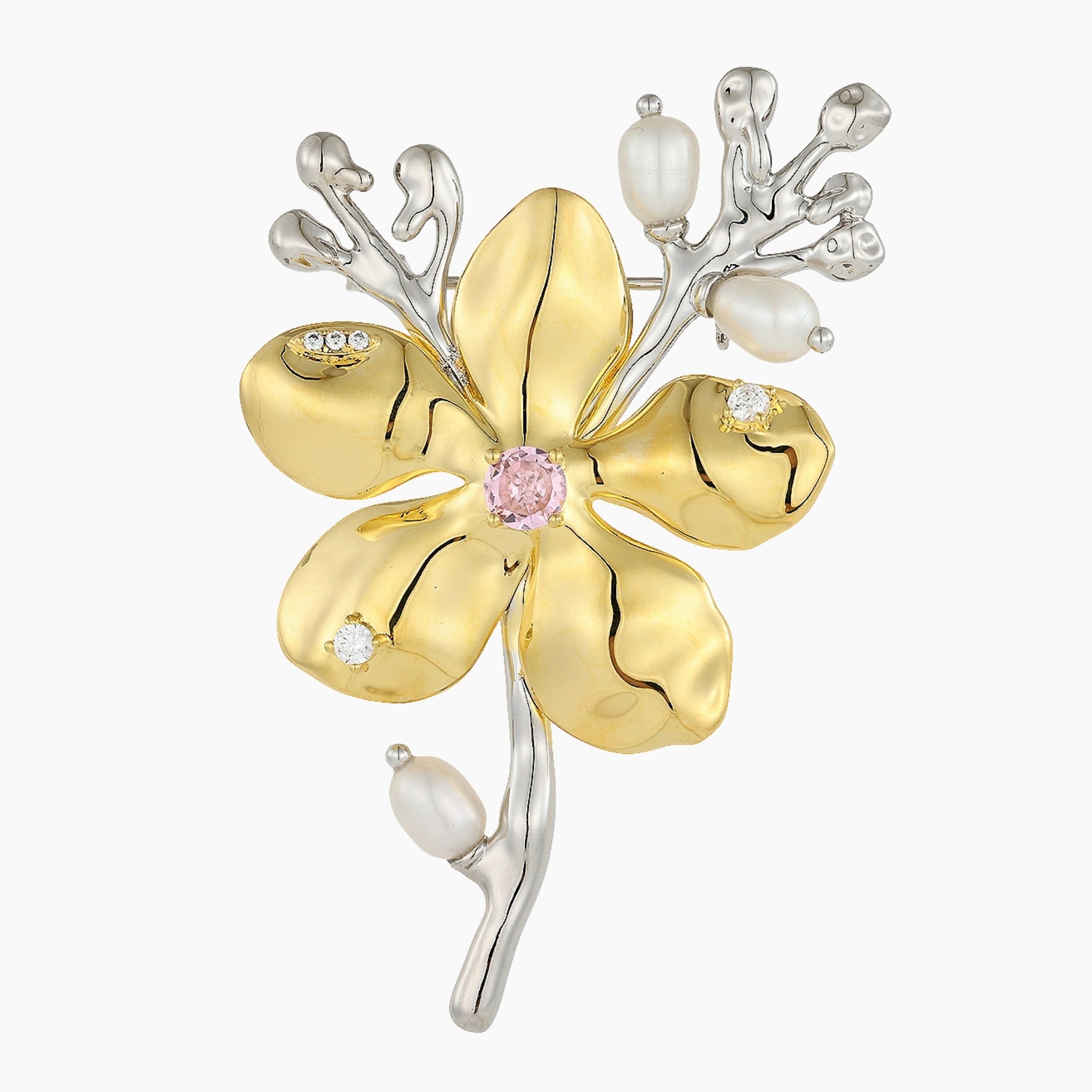 Vanda Limbata Flava Brooch